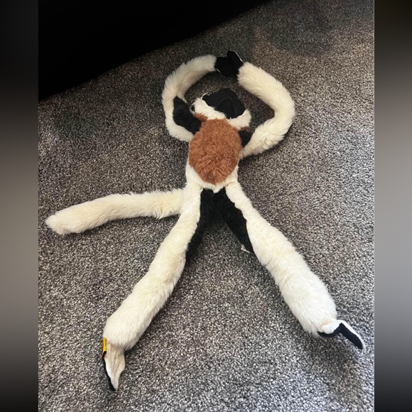 Wild Republic K&M Lemur Monkey hanging plush stuffed animal brown white blk 18" - Picture 3 of 6